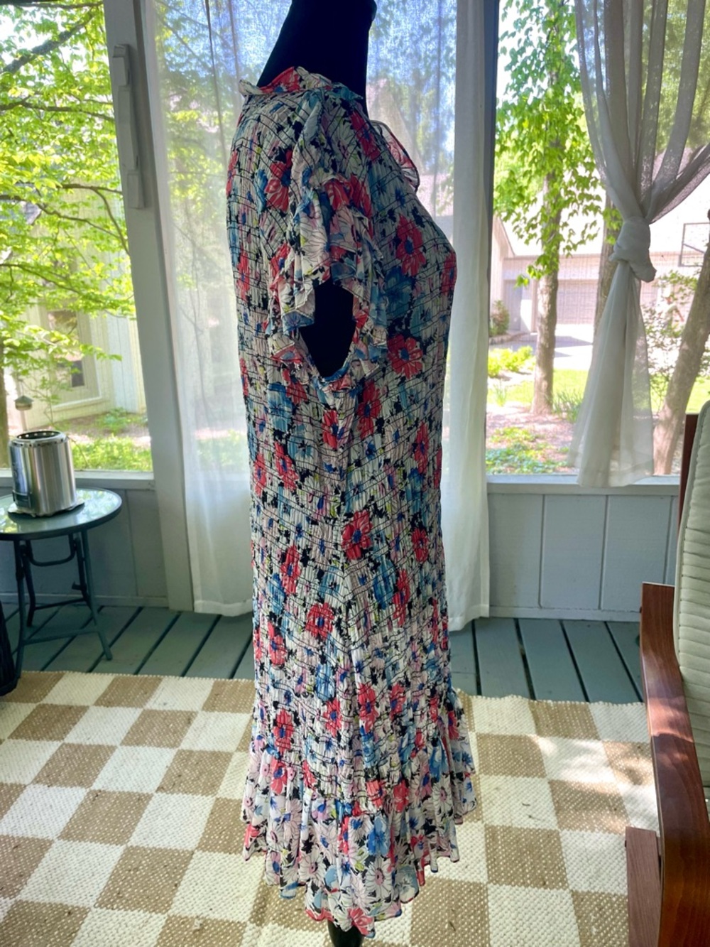 VERONICA BEARD Cici Ruched Floral Mini Dress Size 6 - Picture 4 of 12